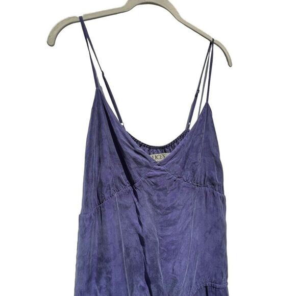 Alice's Pig Purple Jumpsuit Size US 10 Pockets Rosie's Romper 100% Cupro Zipper - Picture 2 of 4